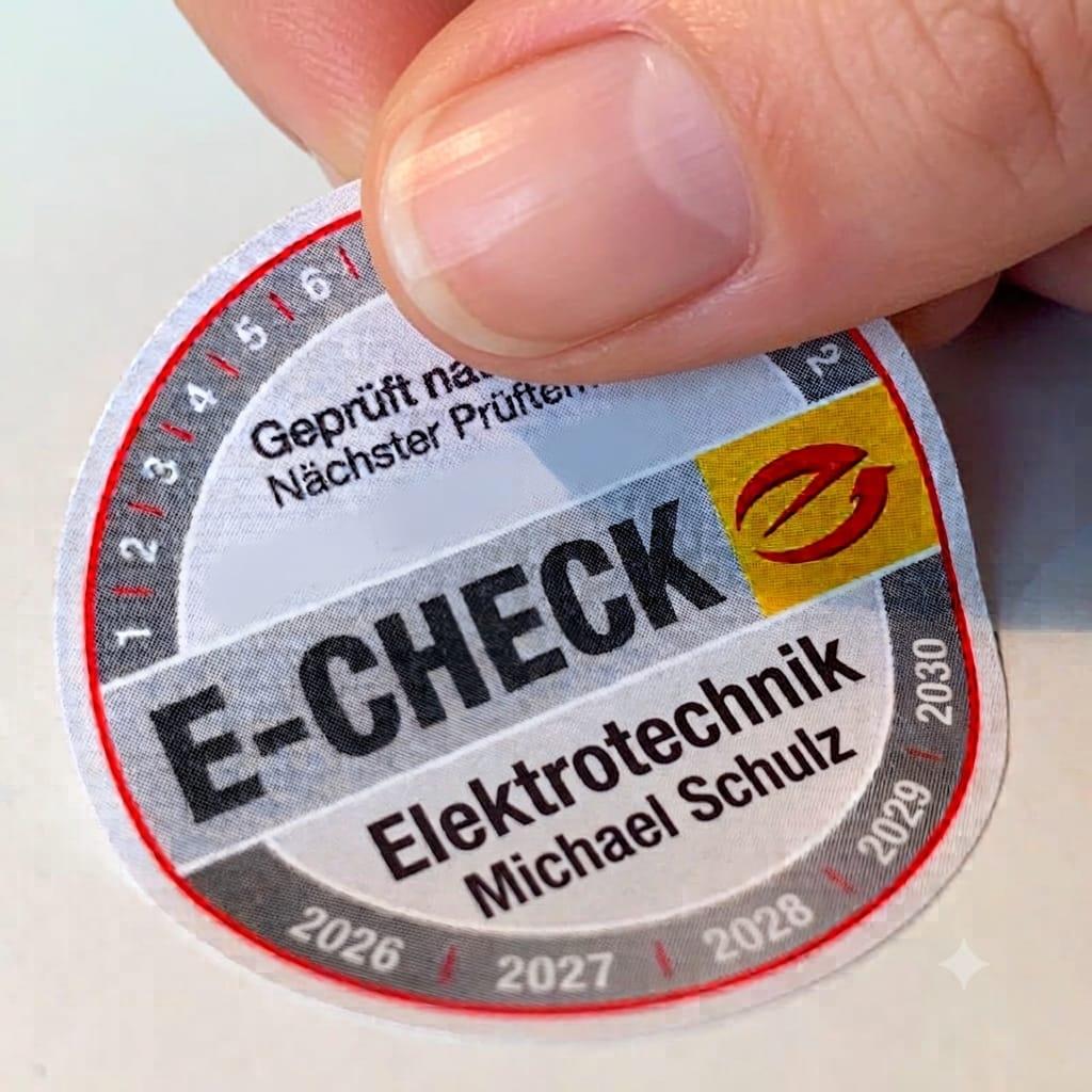 E-Check-Prüfplakette Elektrotechnik Michael Schulz